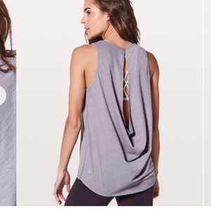 Low key tank silver heathered dusty dawn